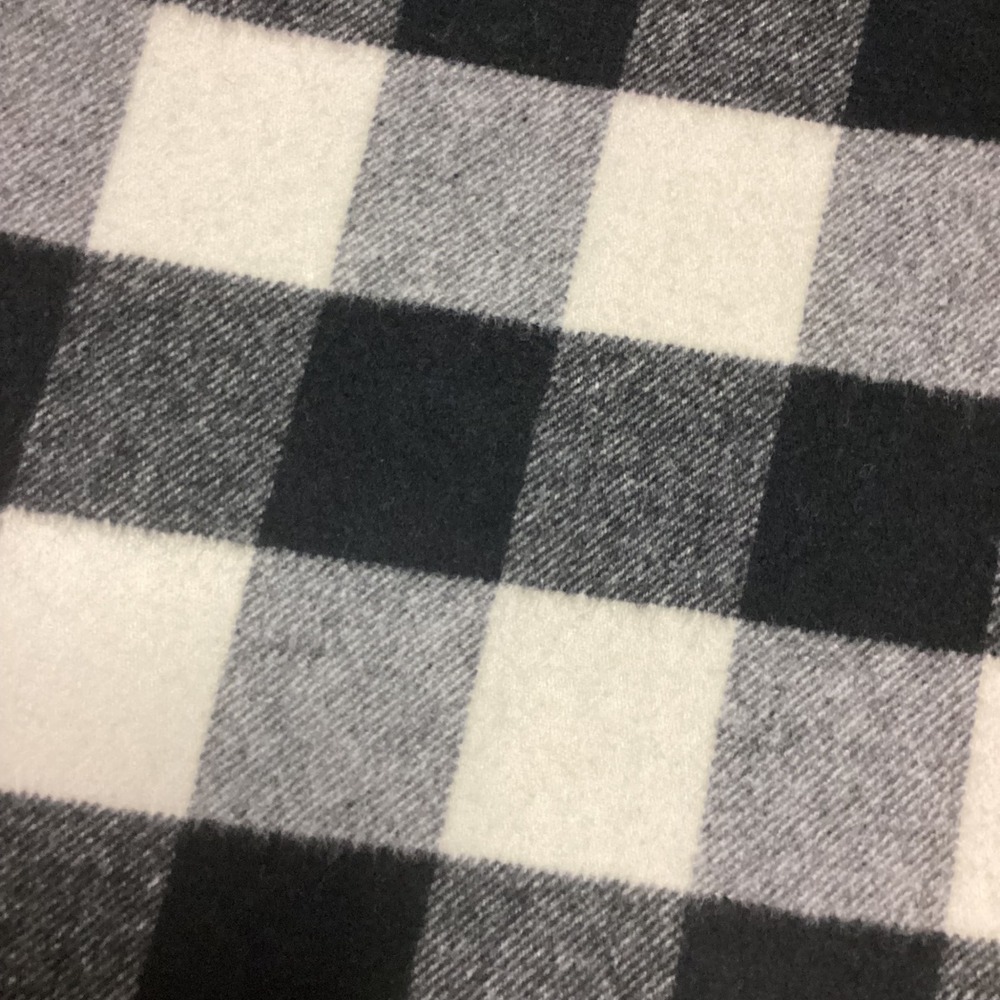 Valerie Stevens Wool Buffalo Plaid Maxi Skirt Black White Grey A-Line Size 14 - Picture 4 of 8